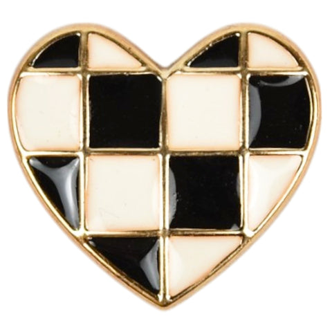 Frizzle White & Black Heart
